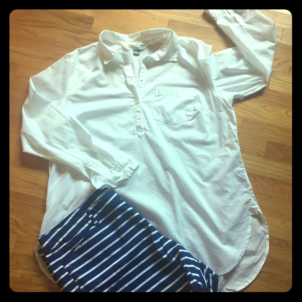 Crisp white cotton tunic